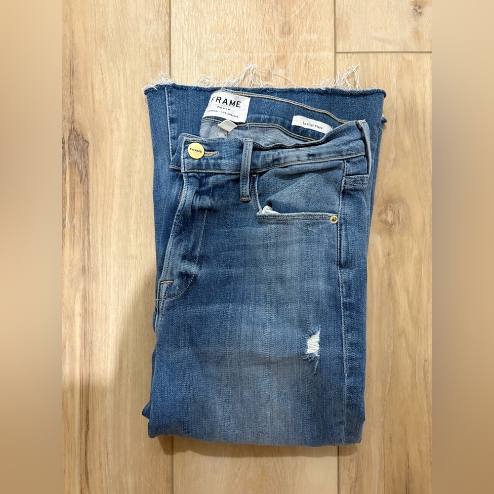 Frame Denim Blue Distressed High-Rise Women’s Jeans